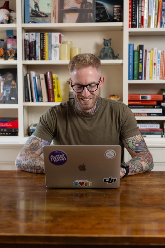 Chris Silvestri recording the Message-Market Fit podcast